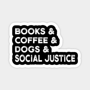 Dogs Books and Coffee Magnet