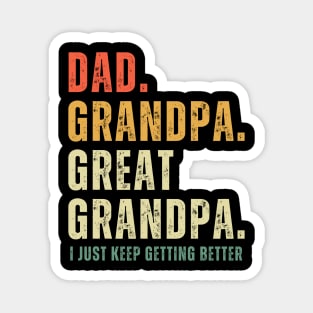 Funny Dad Grandpa Great Grandpa Retro Fathers Day Magnet