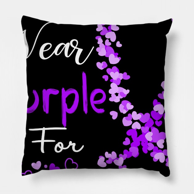 I Wear Purple For Epilepsy Awareness Support Epilepsy Warrior Gifts Pillow by ThePassion99