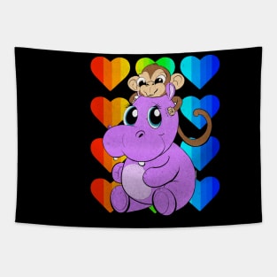 monkey hippo Tapestry