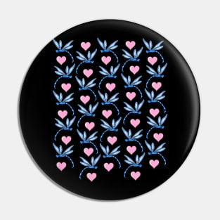 Blue Dragonflies and Pink Hearts Pin