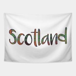 SCOTLAND, Halloween Coloured Tartan Style Design Tapestry