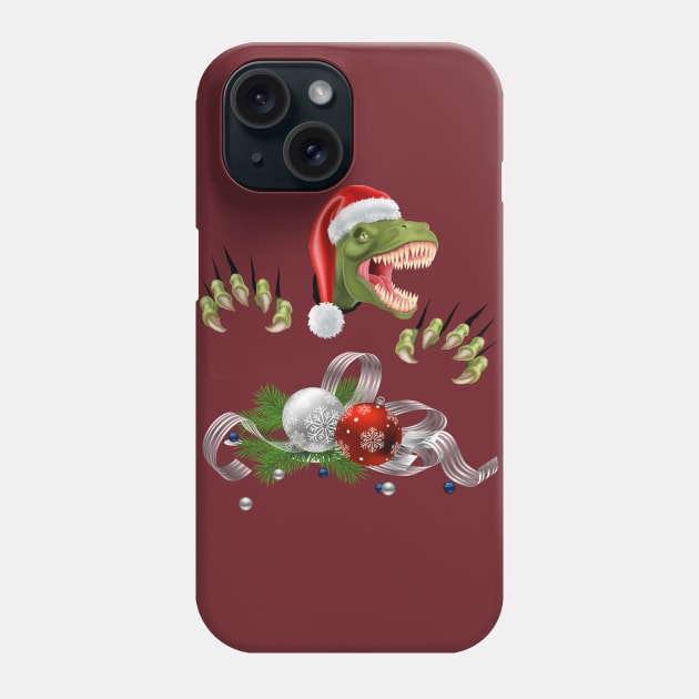 Christmas T-Rex Phone Case by WorldDinosaurs