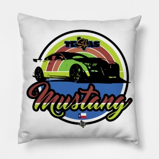 Texas Style Mustang Green Pillow