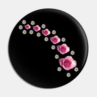 roses, daisy flowers, blooming daisies, pink rose Pin