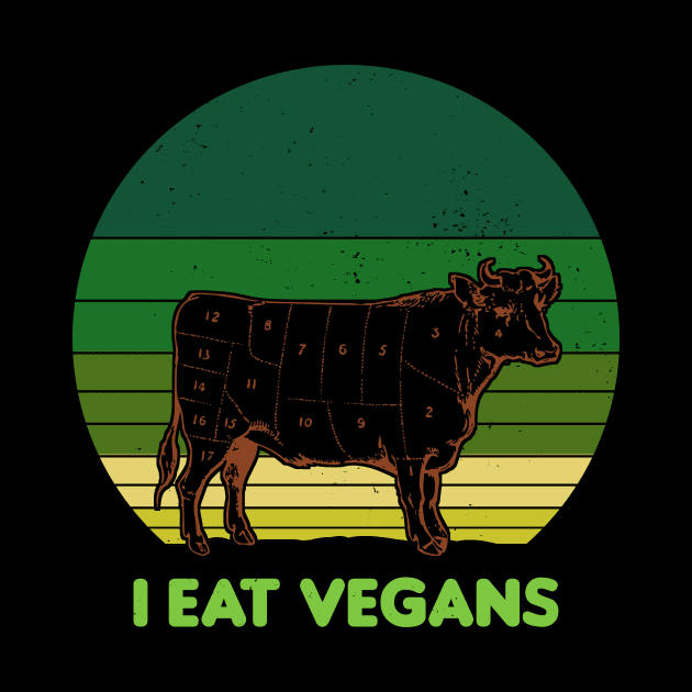 I Eat Vegans - Carnivore Vintage Sunset by Radarek_Design