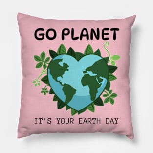 GO PLANET IT'S YOUR EARTH DAY 2024  gift april 22 Rainbow Pillow