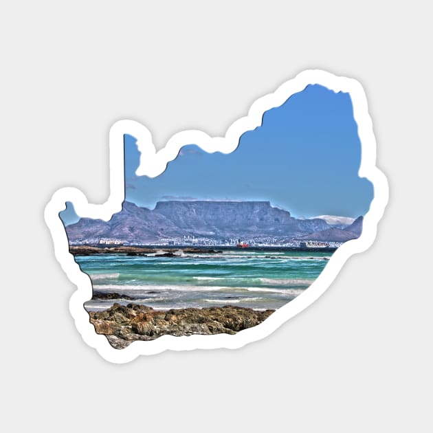 Iconic Table Mountain of South Africa Magnet by Artist EVT