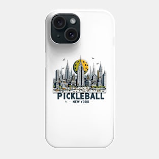 New York Pickleball Skyline with Ball Design Phone Case