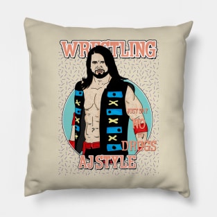 Artwork Aesthetic Aj Style Wrestling Pillow