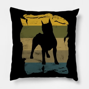 Amstaff Distressed Vintage Retro Silhouette Pillow