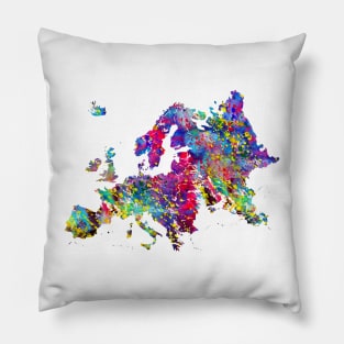 Map of Europe Pillow