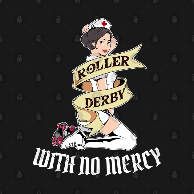 No Mercy Womens Roller Skater Gift Roller Derby Girls Design by Linco