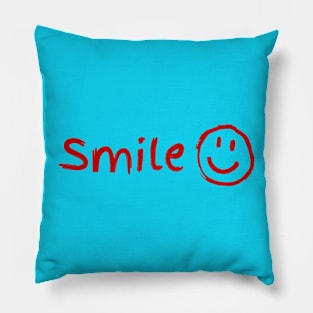 Smile and Be Happy Red Design Pillow