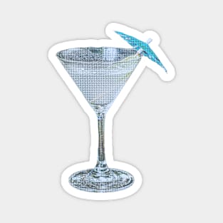 Blue Martini Print Magnet