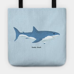 Daddy Shark Great White Shark Design Tote