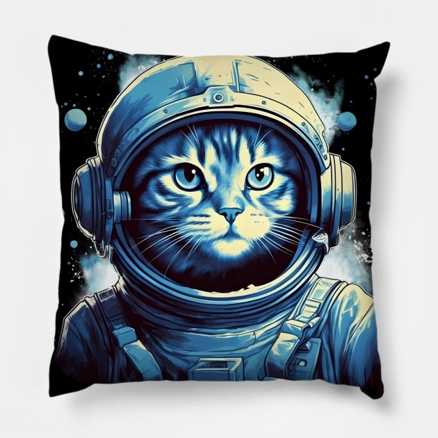 Catsonaut Pillow by The Digital Den