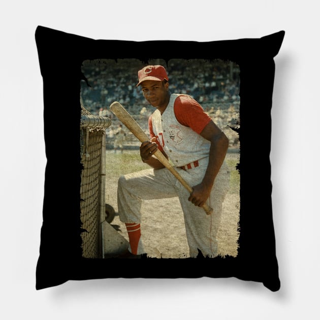 Frank Robinson in Cincinnati Reds Pillow by PESTA PORA