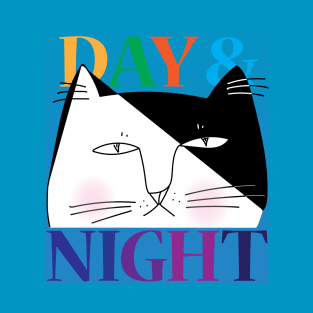 Day & Night tuxedo cat T-Shirt