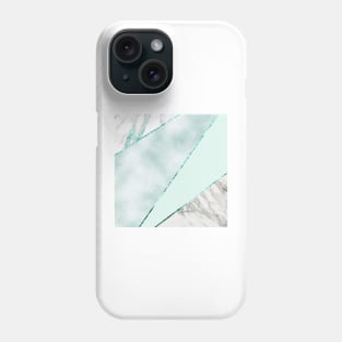 Cool ocean turquoise with grey marble Phone Case