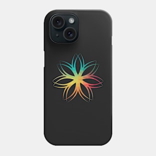 Rainbow abstract flower design 01 Phone Case