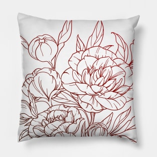 Beautiful bouquet of  peonies Pillow