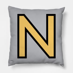 Funky Yellow Letter N Pillow