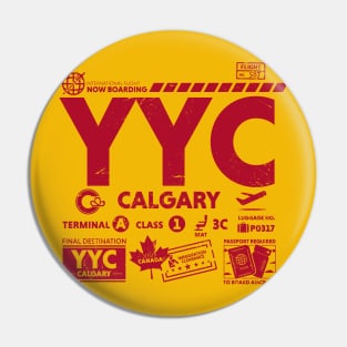 Vintage Calgary YYC Airport Code Travel Day Retro Travel Tag Canada Alt Pin