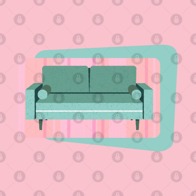 Mid Century Mod - Mod Furniture Design -- Sofa by TJWDraws