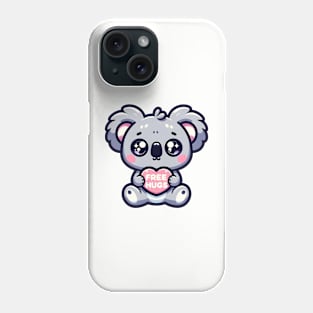 Cute kwaii koala gives free hugs - Valentine's day Phone Case