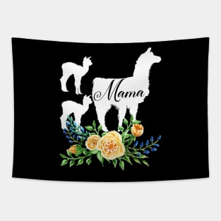 Mama Llama Floral Mom Of Two Flower Alpaca Llamas Lover Tapestry