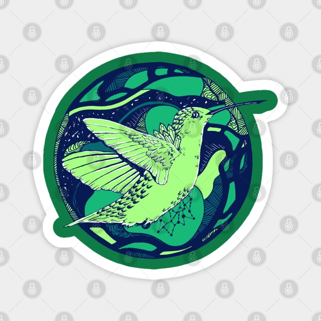 Ngreen Circle of The Hummingbird Magnet by kenallouis