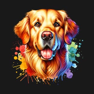 Bright Watercolor Golden Retriever T-Shirt