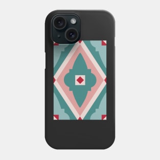 Abstract geometric diamond pattern green and pink Phone Case