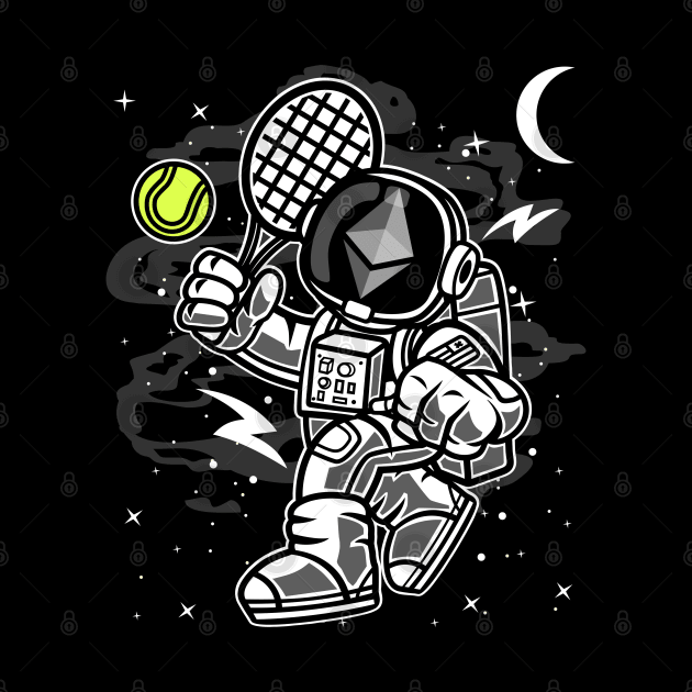 Astronaut Tennis Ethereum ETH Coin To The Moon Crypto Token Cryptocurrency Blockchain Wallet Birthday Gift For Men Women Kids by Thingking About