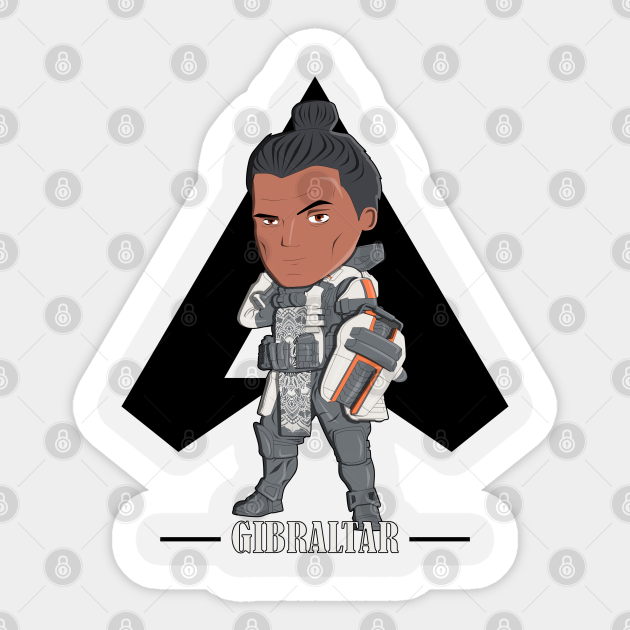 Apex Gibraltar Chibi Apex Legends Gibraltar Chibi Sticker Teepublic Au