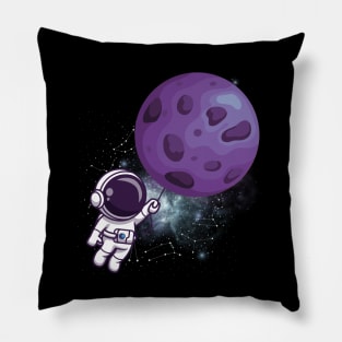 Flying astronaut Ufo alien funny cute spaceship moon mars cosmic space Pillow