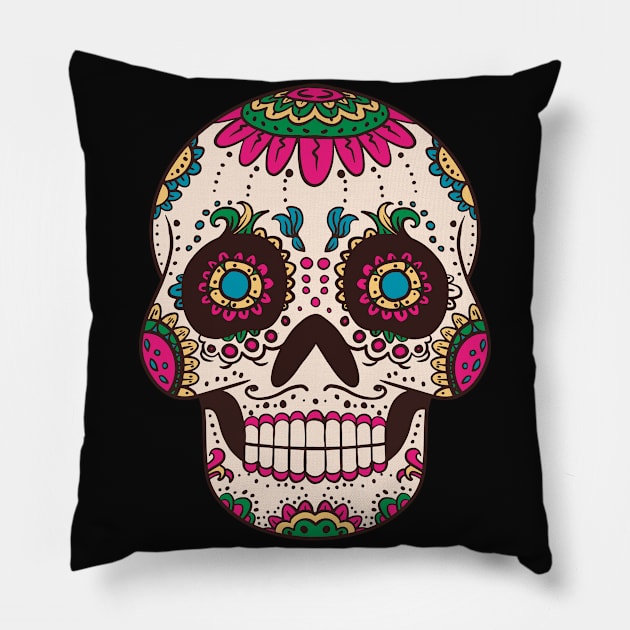 Sugar Skull Cranium Halloween Costume Pillow by Printroof