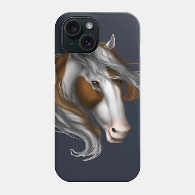 Horse Head - Brown Paint Blue Eyes Phone Case by FalconArt