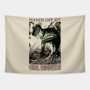 Hands Off My Girl Dinner Tapestry