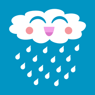 Kawaii Cloud Raindrops T-Shirt