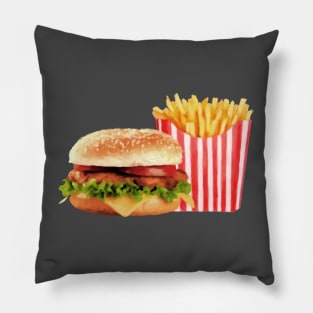 50s Burger and Chips ! Pillow