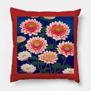 Chrysanthemum B Study in Japanese Style Pillow