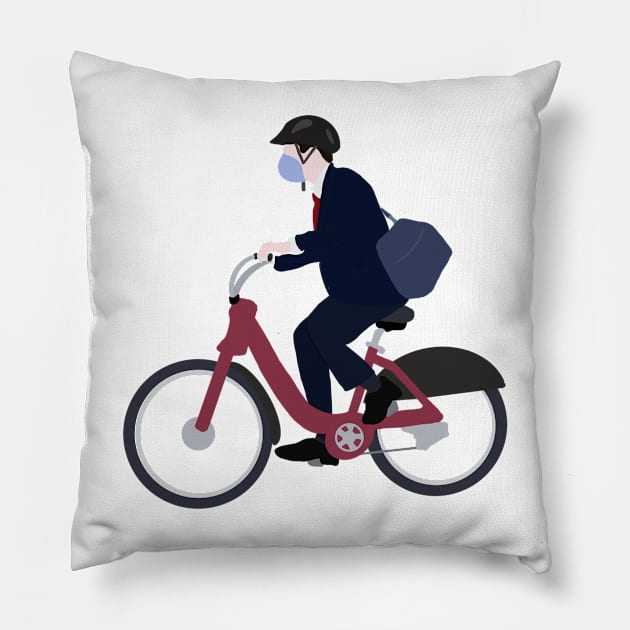 Secretary Pete on a Bike Pillow by GrellenDraws