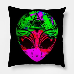 The Pink & Green Alien Pillow