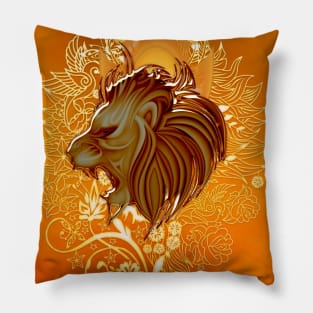 Elegant golden lion Pillow