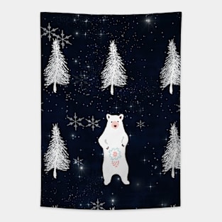 Christmas Eve Bear Tapestry