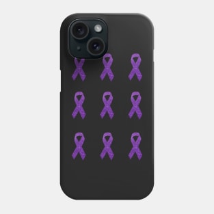 Purple Faux Glitter Awareness Ribbon Pack Phone Case