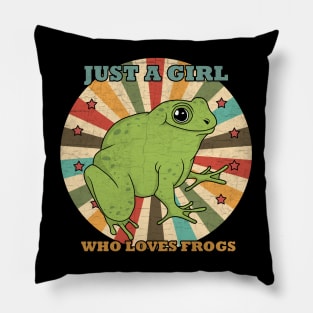 Just A Girl Who Loves Frogs Pillow