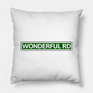 Wonderful Road Street Sign Pillow